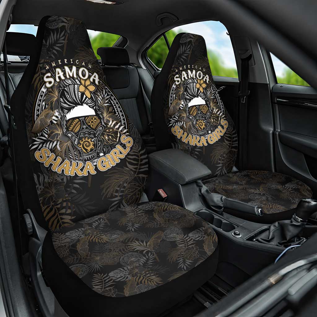 Personalized Shaka Girls America Samoa Car Seat Cover Tropical Flowers Vintage DT02 One Size Black - Polynesian Pride