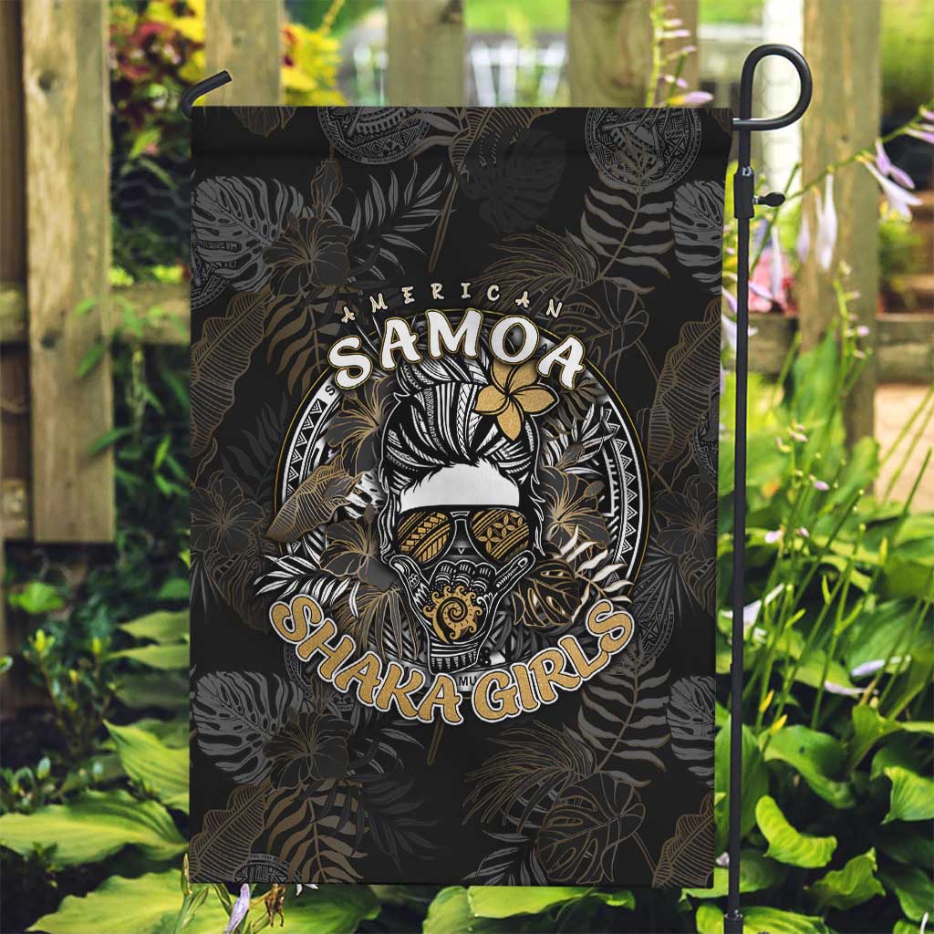 Personalized Shaka Girls America Samoa Garden Flag Tropical Flowers Vintage DT02 Garden Flag Black - Polynesian Pride