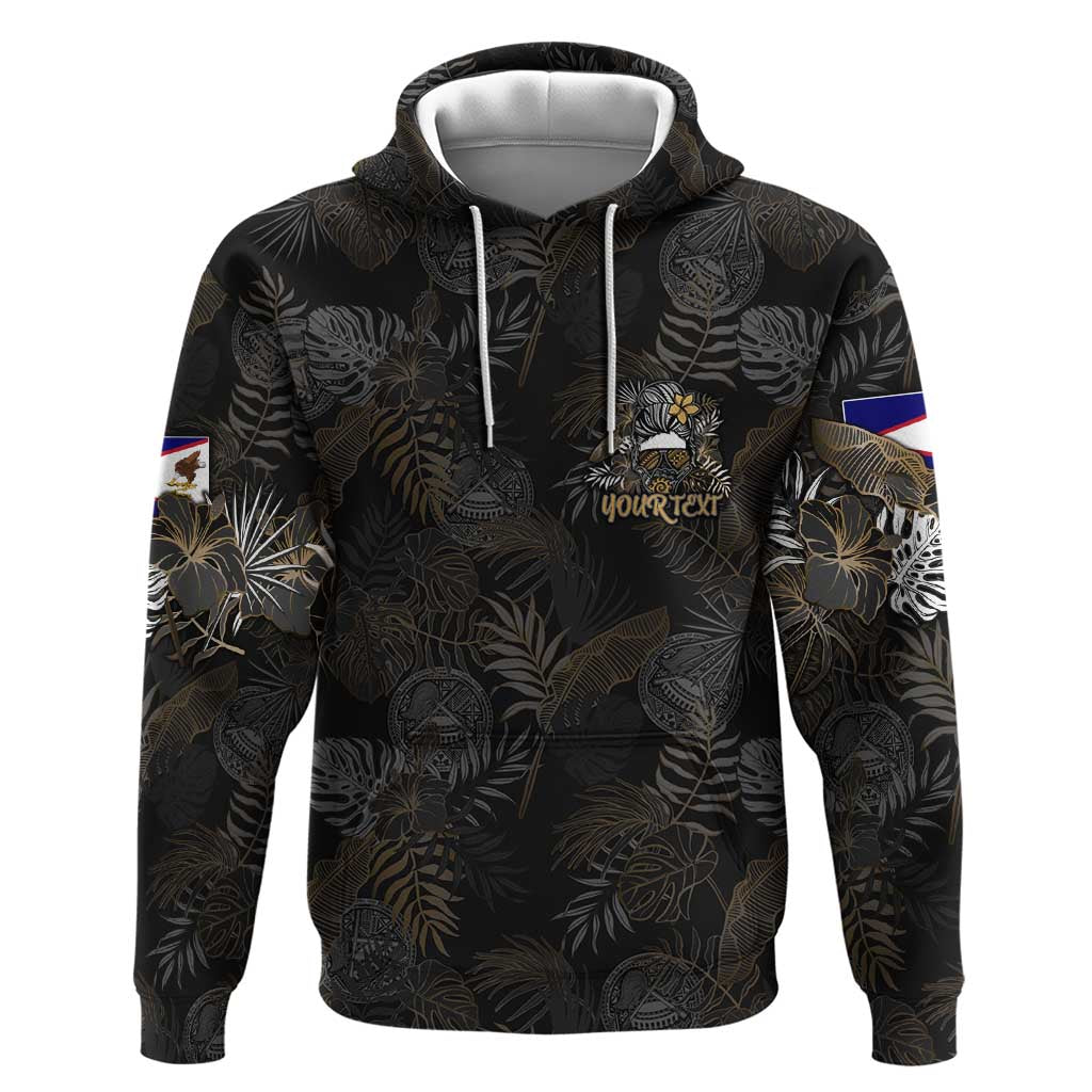 Personalized Shaka Girls America Samoa Hoodie Tropical Flowers Vintage DT02 Pullover Hoodie Black - Polynesian Pride