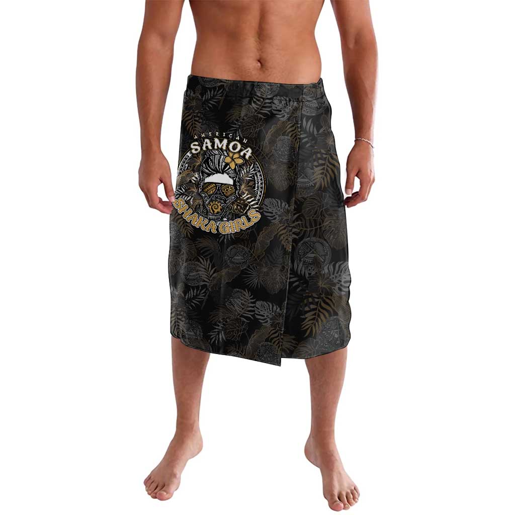 Personalized Shaka Girls America Samoa Lavalava Tropical Flowers Vintage DT02 Black - Polynesian Pride