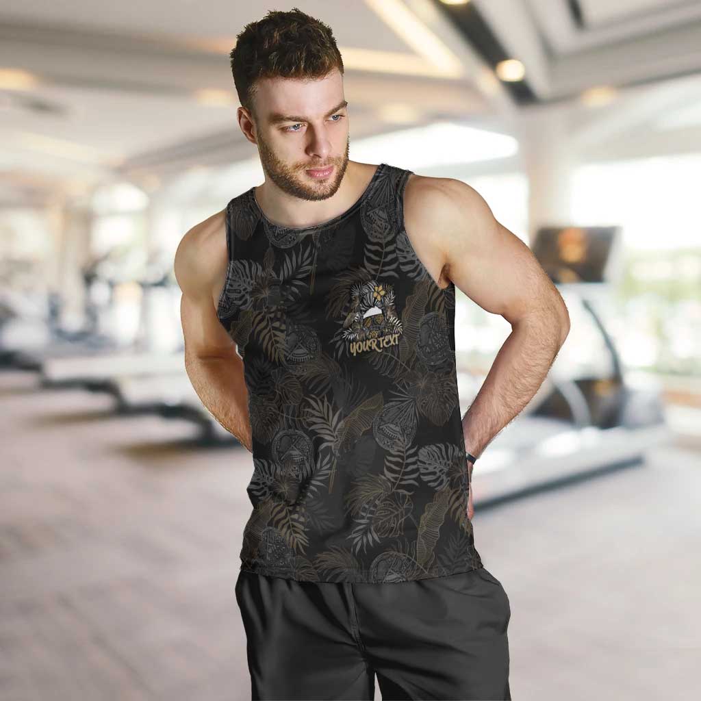 Personalized Shaka Girls America Samoa Men Tank Top Tropical Flowers Vintage DT02 Black - Polynesian Pride