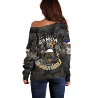 Personalized Shaka Girls America Samoa Off Shoulder Sweater Tropical Flowers Vintage DT02 - Polynesian Pride