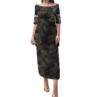 Personalized Shaka Girls America Samoa Puletasi Tropical Flowers Vintage DT02 Long Dress Black - Polynesian Pride