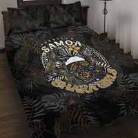 Personalized Shaka Girls America Samoa Quilt Bed Set Tropical Flowers Vintage DT02 Black - Polynesian Pride