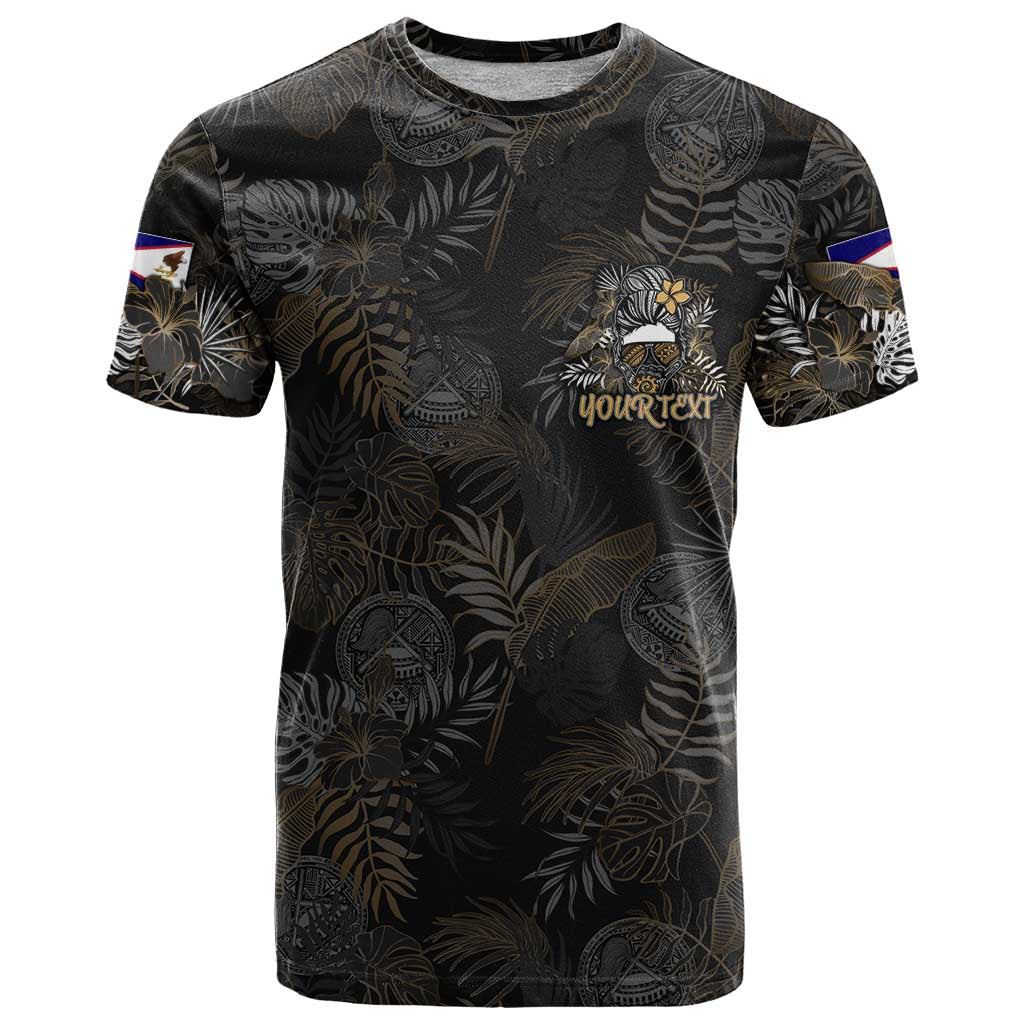Personalized Shaka Girls America Samoa T Shirt Tropical Flowers Vintage DT02 Black - Polynesian Pride