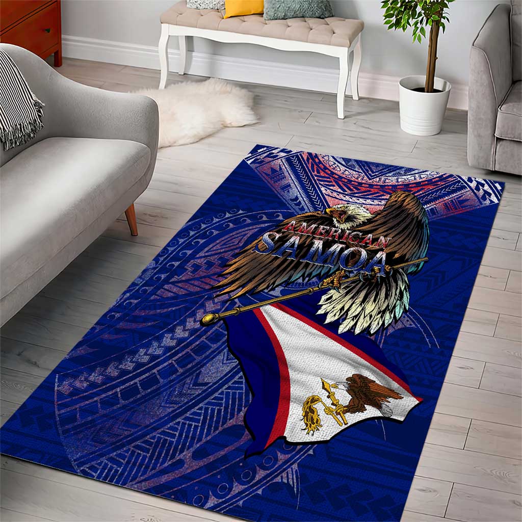 American Samoa Area Rug Brave Eagle Flag Color DT02 - Polynesian Pride