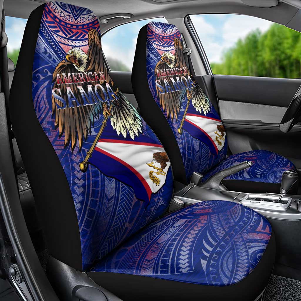 American Samoa Car Seat Cover Brave Eagle Flag Color DT02 - Polynesian Pride