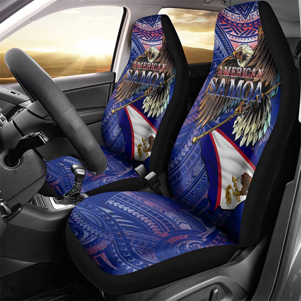 American Samoa Car Seat Cover Brave Eagle Flag Color DT02 - Polynesian Pride