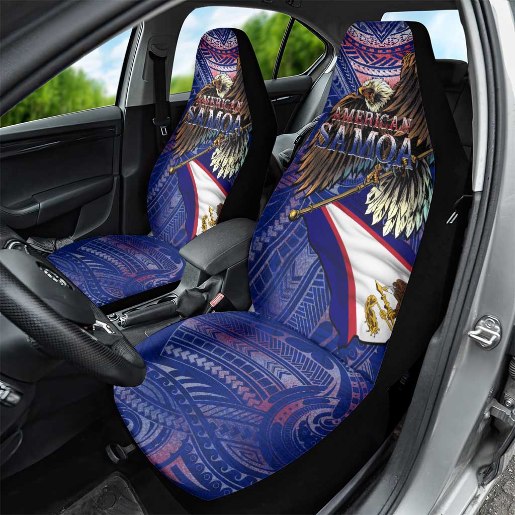 American Samoa Car Seat Cover Brave Eagle Flag Color DT02 - Polynesian Pride