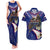 American Samoa Couples Matching Tank Maxi Dress and Hawaiian Shirt Brave Eagle Flag Color