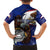 American Samoa Family Matching Off The Shoulder Long Sleeve Dress and Hawaiian Shirt Brave Eagle Flag Color