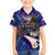 American Samoa Family Matching Off The Shoulder Long Sleeve Dress and Hawaiian Shirt Brave Eagle Flag Color