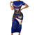 American Samoa Family Matching Short Sleeve Bodycon Dress and Hawaiian Shirt Brave Eagle Flag Color