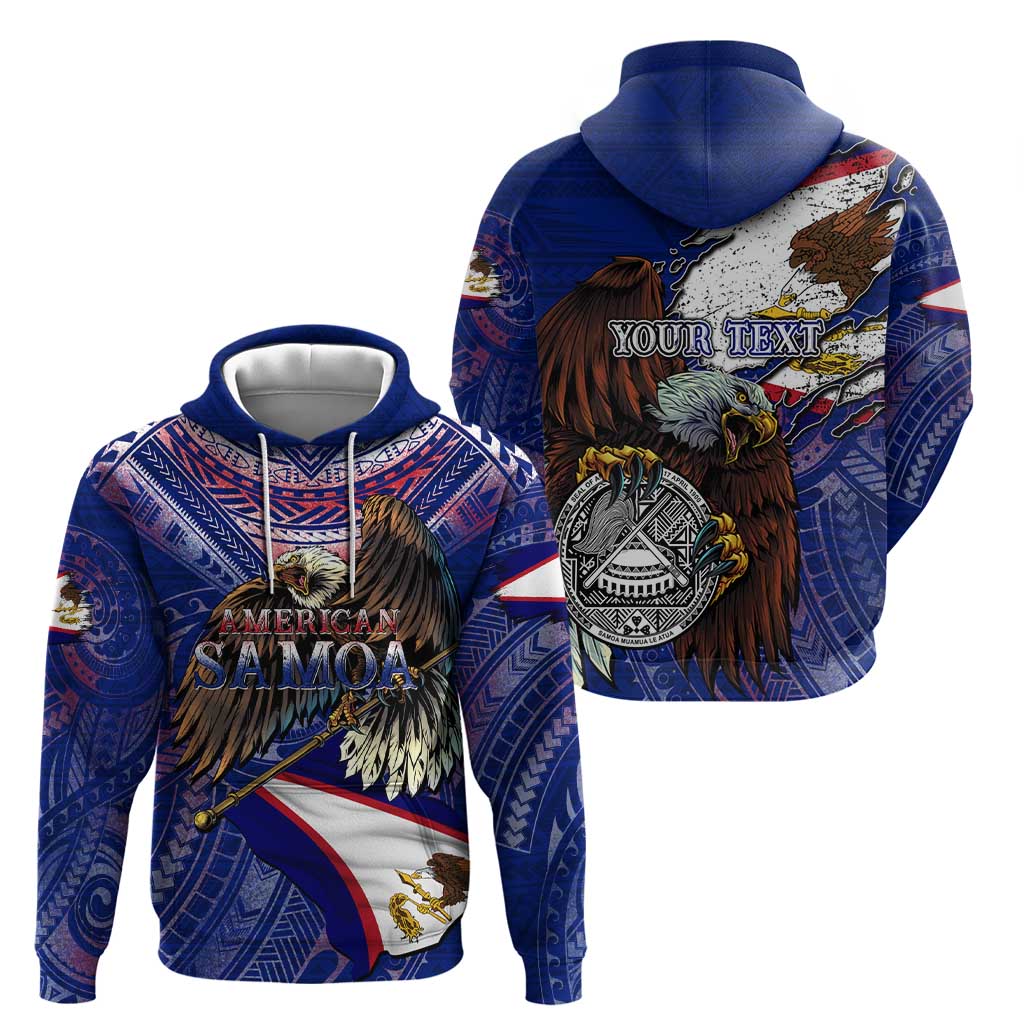 American Samoa Hoodie Brave Eagle Flag Color DT02 - Polynesian Pride