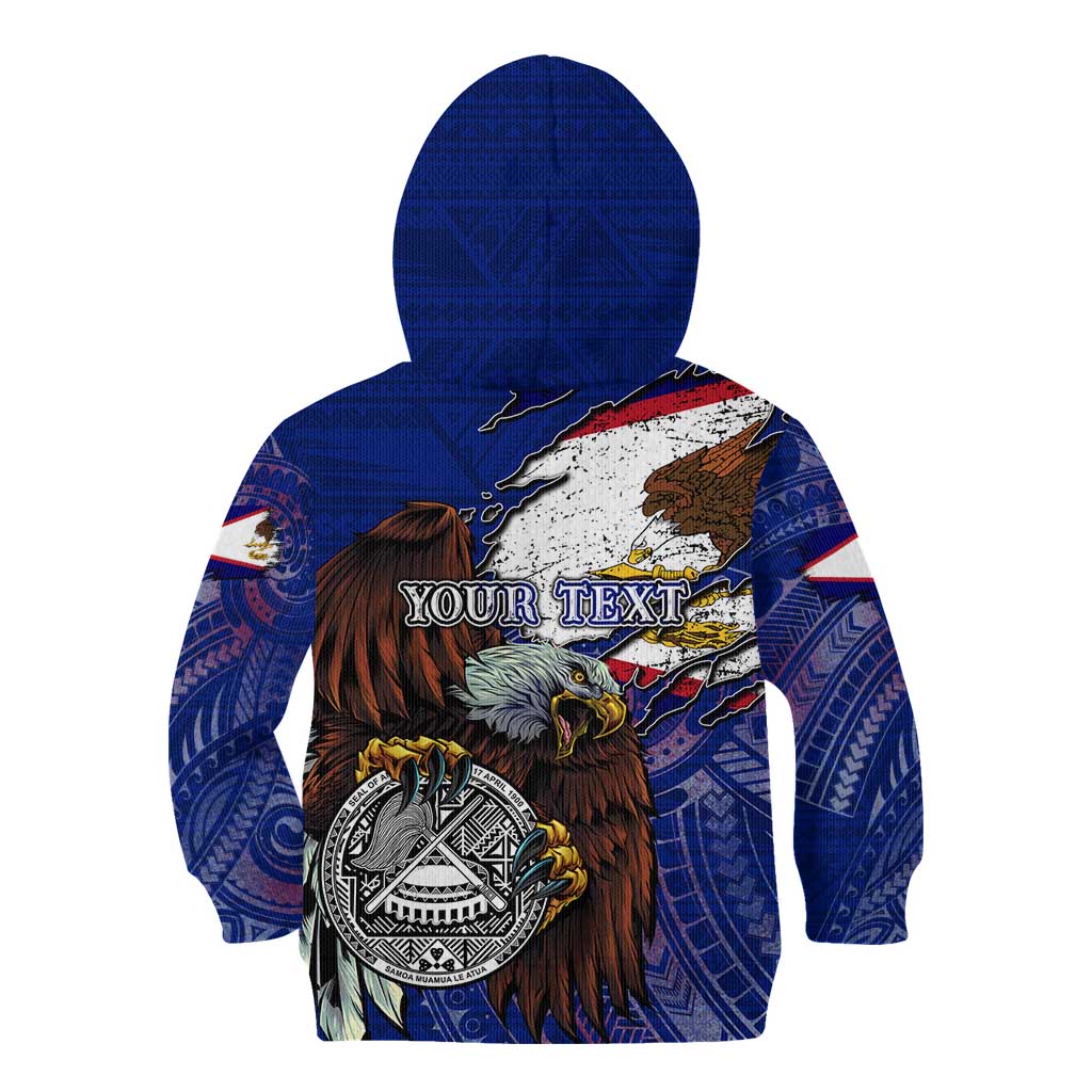 American Samoa Kid Hoodie Brave Eagle Flag Color DT02 - Polynesian Pride