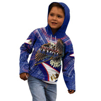 American Samoa Kid Hoodie Brave Eagle Flag Color DT02 - Polynesian Pride