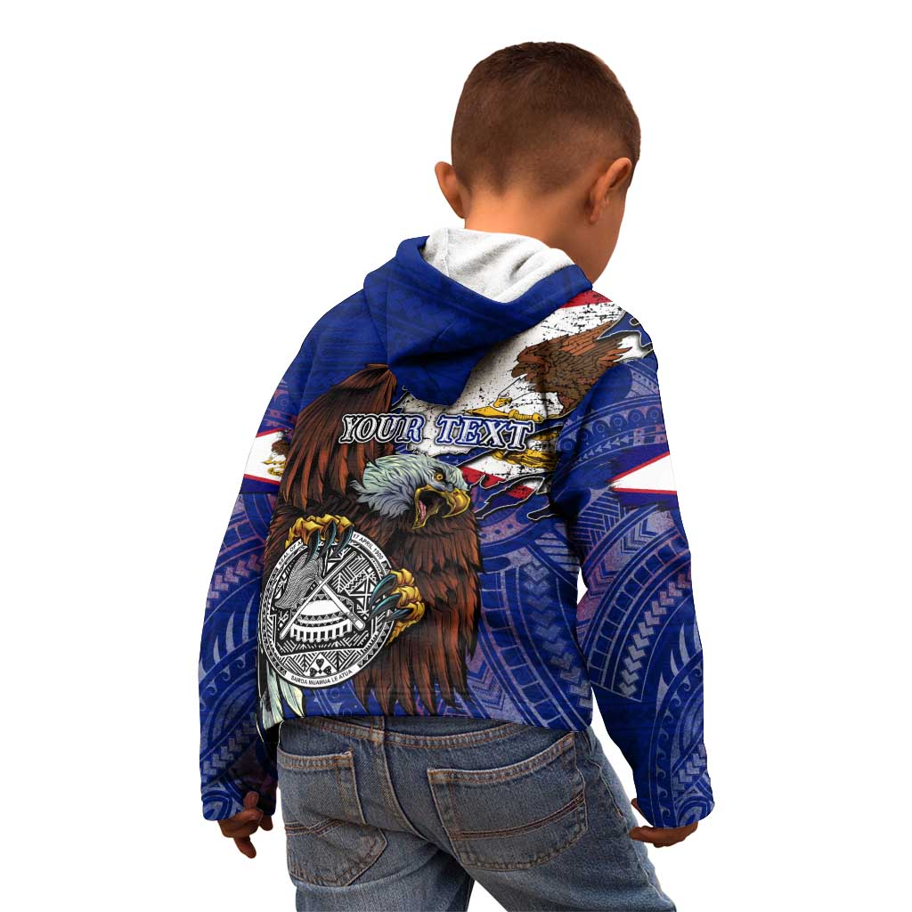American Samoa Kid Hoodie Brave Eagle Flag Color DT02 - Polynesian Pride