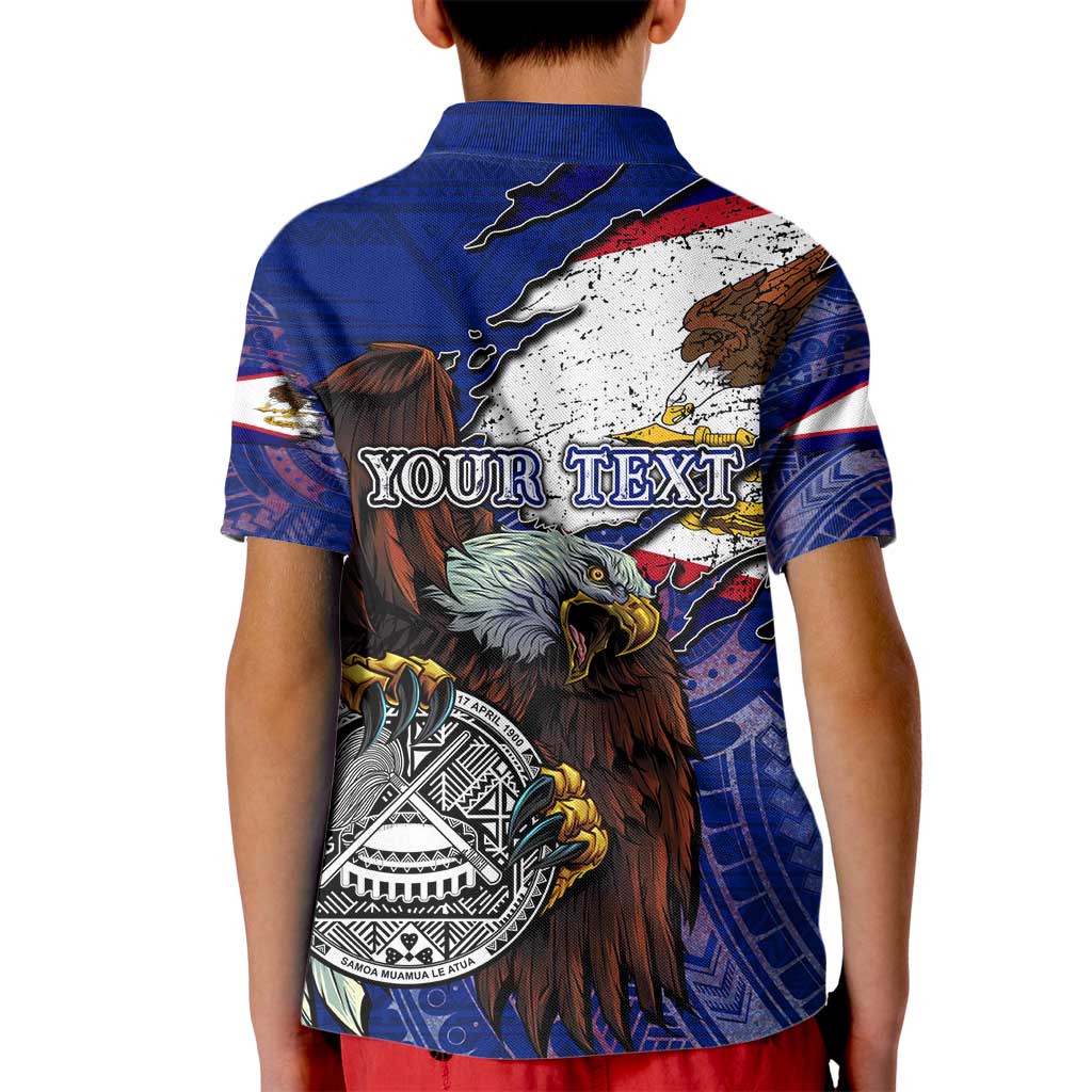 American Samoa Kid Polo Shirt Brave Eagle Flag Color DT02 - Polynesian Pride