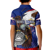 American Samoa Kid Polo Shirt Brave Eagle Flag Color DT02 - Polynesian Pride