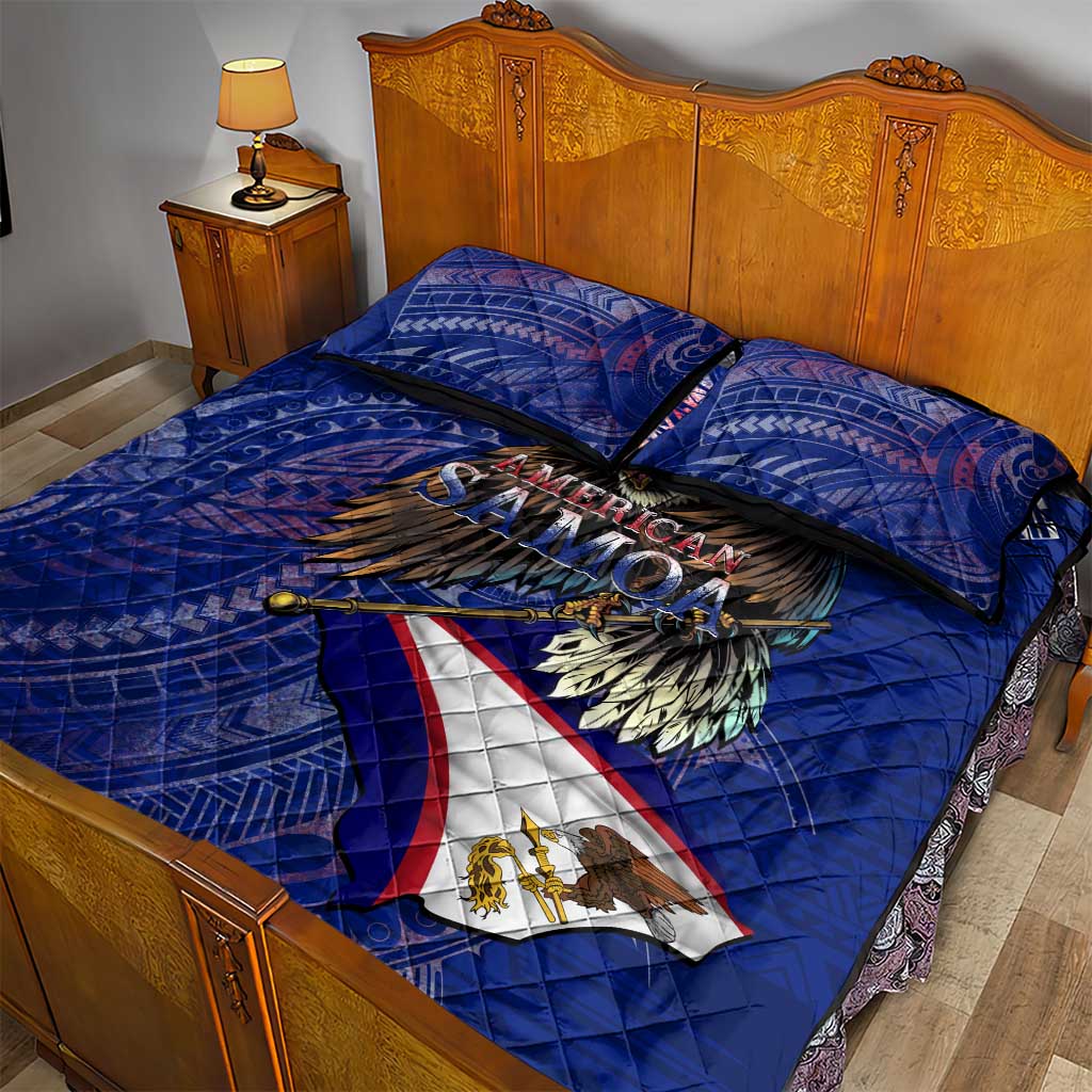 American Samoa Quilt Bed Set Brave Eagle Flag Color DT02 - Polynesian Pride
