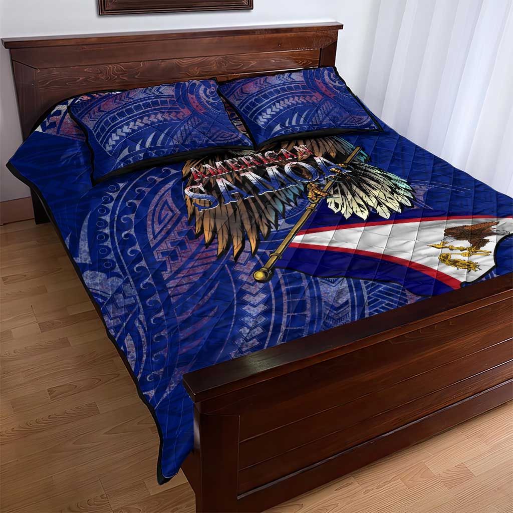 American Samoa Quilt Bed Set Brave Eagle Flag Color DT02 - Polynesian Pride