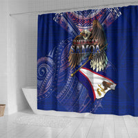 American Samoa Shower Curtain Brave Eagle Flag Color DT02 - Polynesian Pride