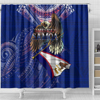 American Samoa Shower Curtain Brave Eagle Flag Color DT02 - Polynesian Pride