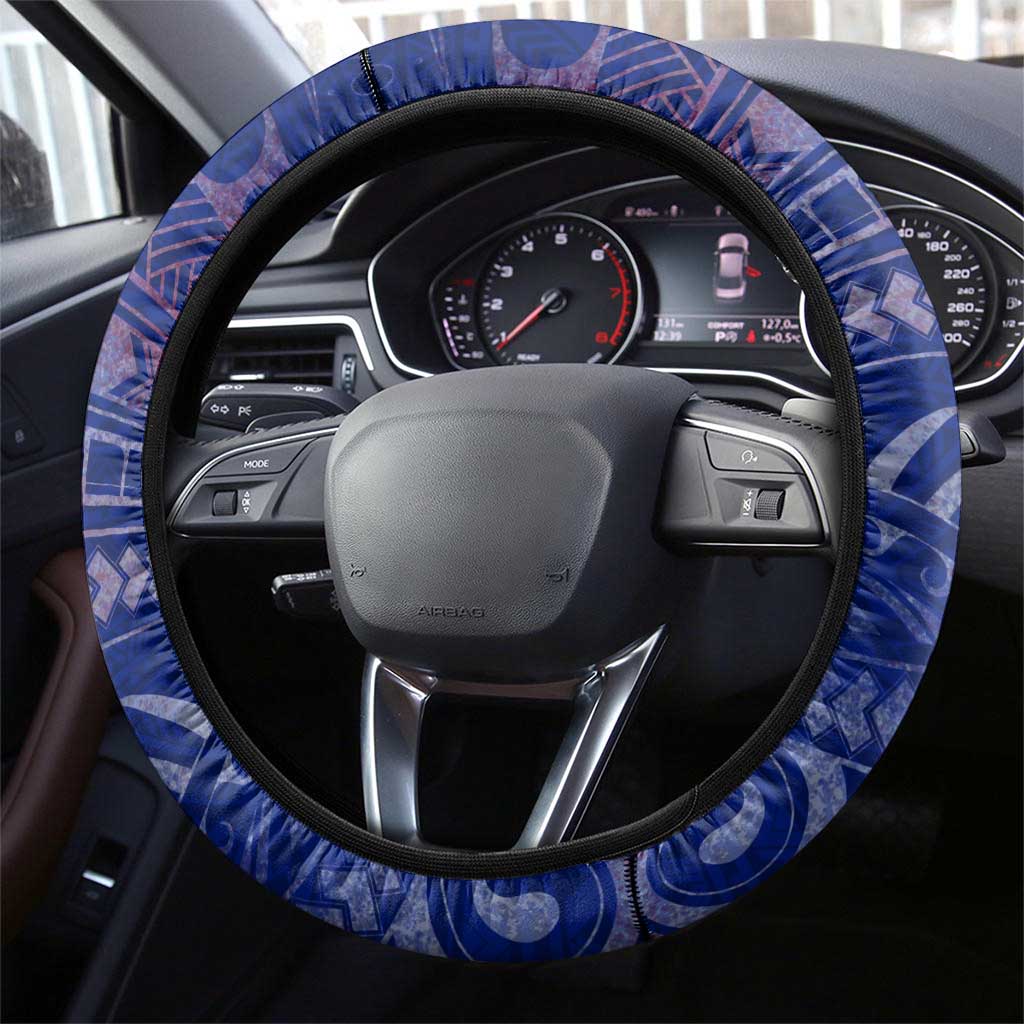 American Samoa Steering Wheel Cover Brave Eagle Flag Color DT02 - Polynesian Pride