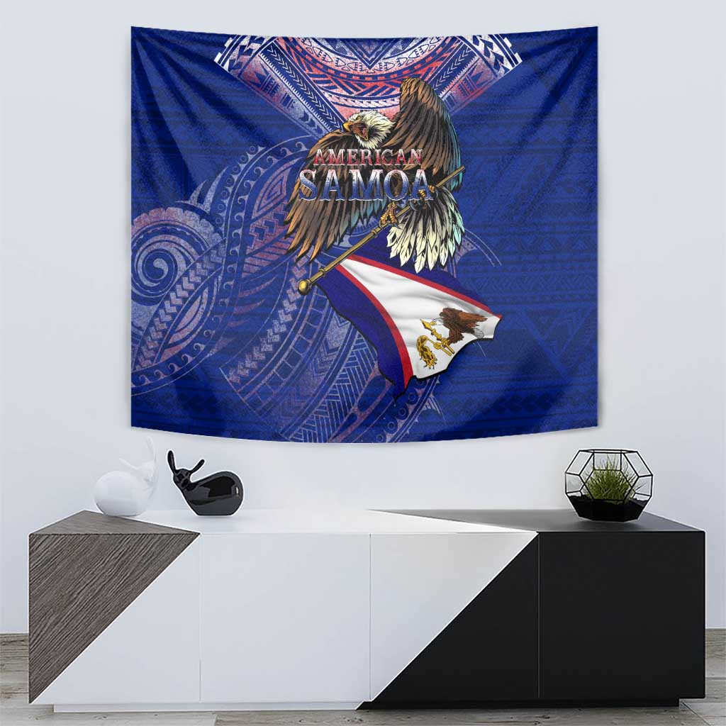 American Samoa Tapestry Brave Eagle Flag Color DT02 - Polynesian Pride