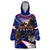 American Samoa Wearable Blanket Hoodie Brave Eagle Flag Color