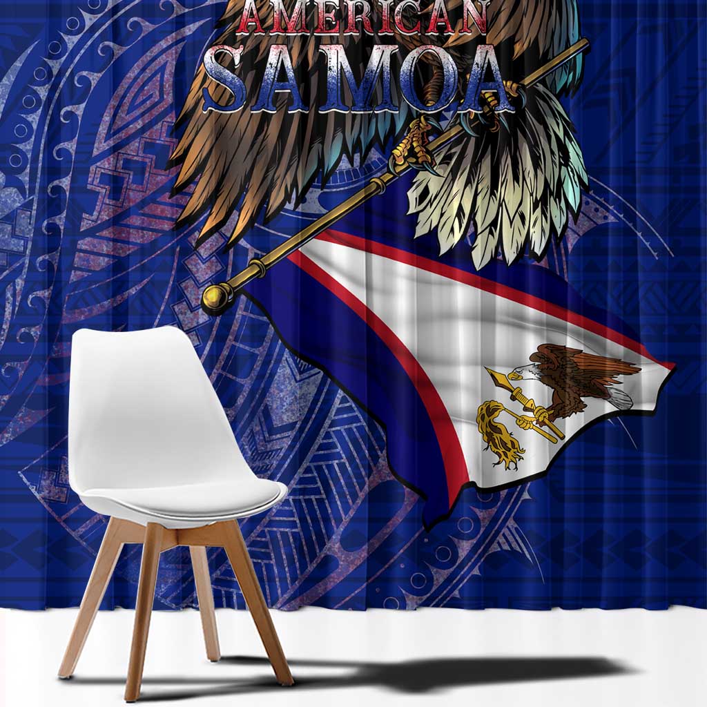 American Samoa Window Curtain Brave Eagle Flag Color DT02 - Polynesian Pride