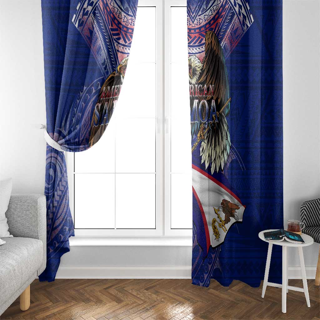 American Samoa Window Curtain Brave Eagle Flag Color DT02 - Polynesian Pride