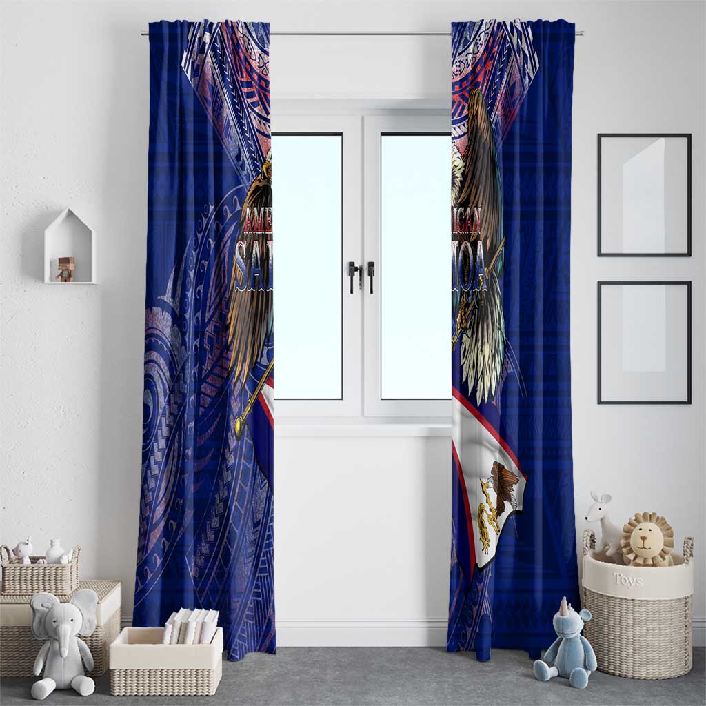 American Samoa Window Curtain Brave Eagle Flag Color DT02 - Polynesian Pride