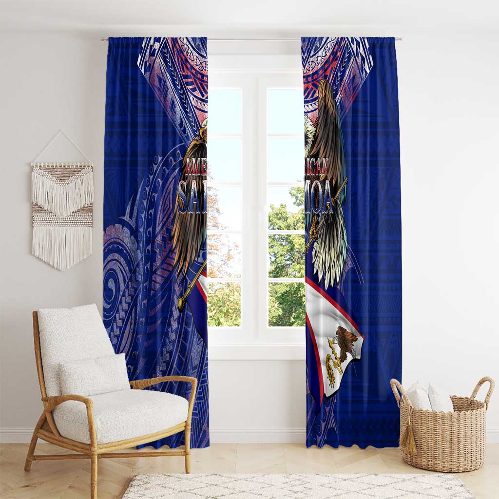 American Samoa Window Curtain Brave Eagle Flag Color DT02 - Polynesian Pride