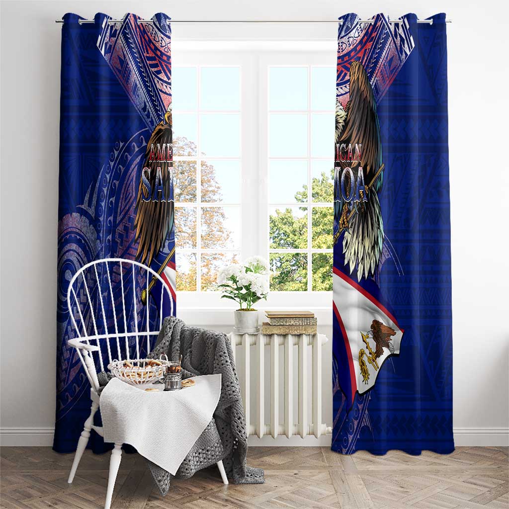 American Samoa Window Curtain Brave Eagle Flag Color DT02 - Polynesian Pride