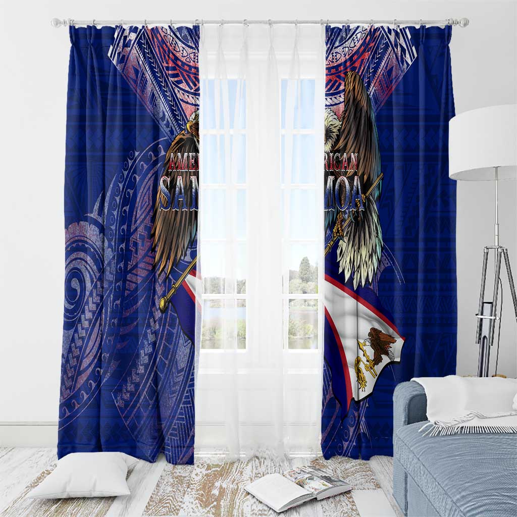American Samoa Window Curtain Brave Eagle Flag Color DT02 - Polynesian Pride