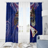 American Samoa Window Curtain Brave Eagle Flag Color DT02 - Polynesian Pride