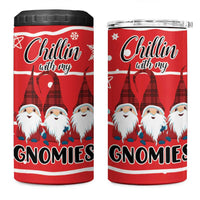 Chillin With My Gnomies 4 in 1 Can Cooler Tumbler Merry Christmas DT03 One Size: 16 oz Red - Polynesian Pride