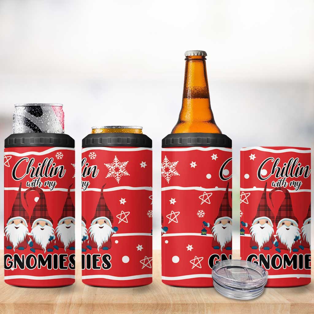 Chillin With My Gnomies 4 in 1 Can Cooler Tumbler Merry Christmas DT03 - Polynesian Pride