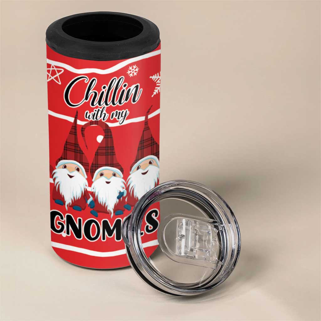 Chillin With My Gnomies 4 in 1 Can Cooler Tumbler Merry Christmas DT03 - Polynesian Pride