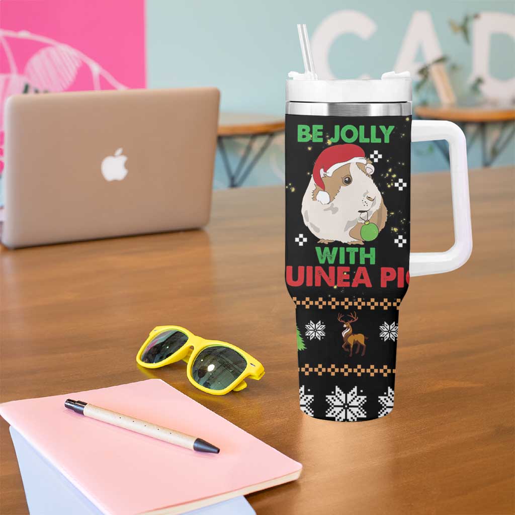 Guinea Pig Christmas Tumbler With Handle Be Jolly With Guinea Pig DT03 - Polynesian Pride