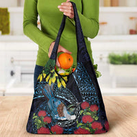New Zealand Tui Bird Grocery Bag Maori Koru Mix Pohutukawa DT04 - Polynesian Pride