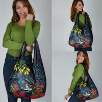 New Zealand Tui Bird Grocery Bag Maori Koru Mix Pohutukawa DT04 - Polynesian Pride