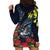 New Zealand Tui Bird Hoodie Dress Maori Koru Mix Pohutukawa