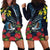 New Zealand Tui Bird Hoodie Dress Maori Koru Mix Pohutukawa