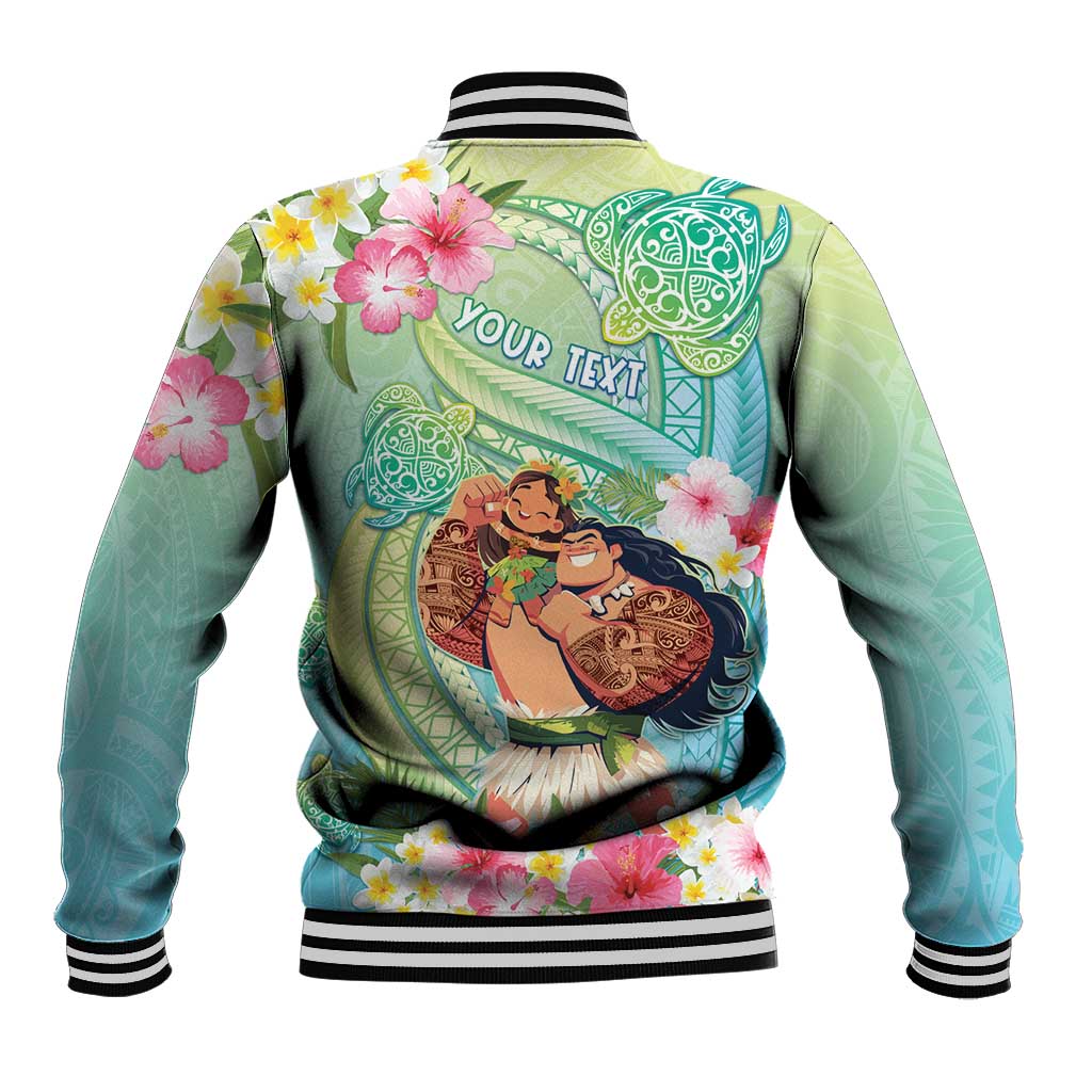 Personalised Hawaii Father's Day Baseball Jacket Happy Father And Child DT04 - Polynesian Pride