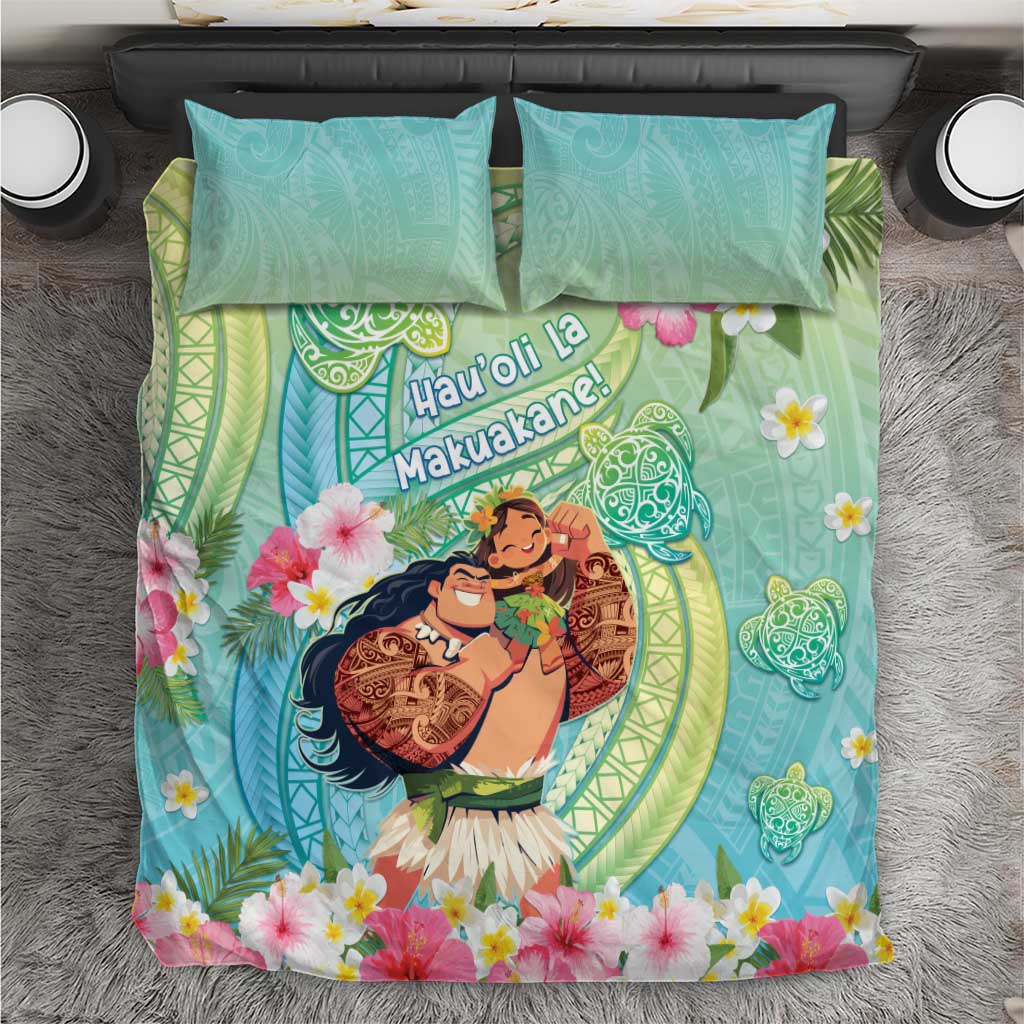 Hawaii Father's Day Bedding Set Happy Father And Child DT04 Green - Polynesian Pride