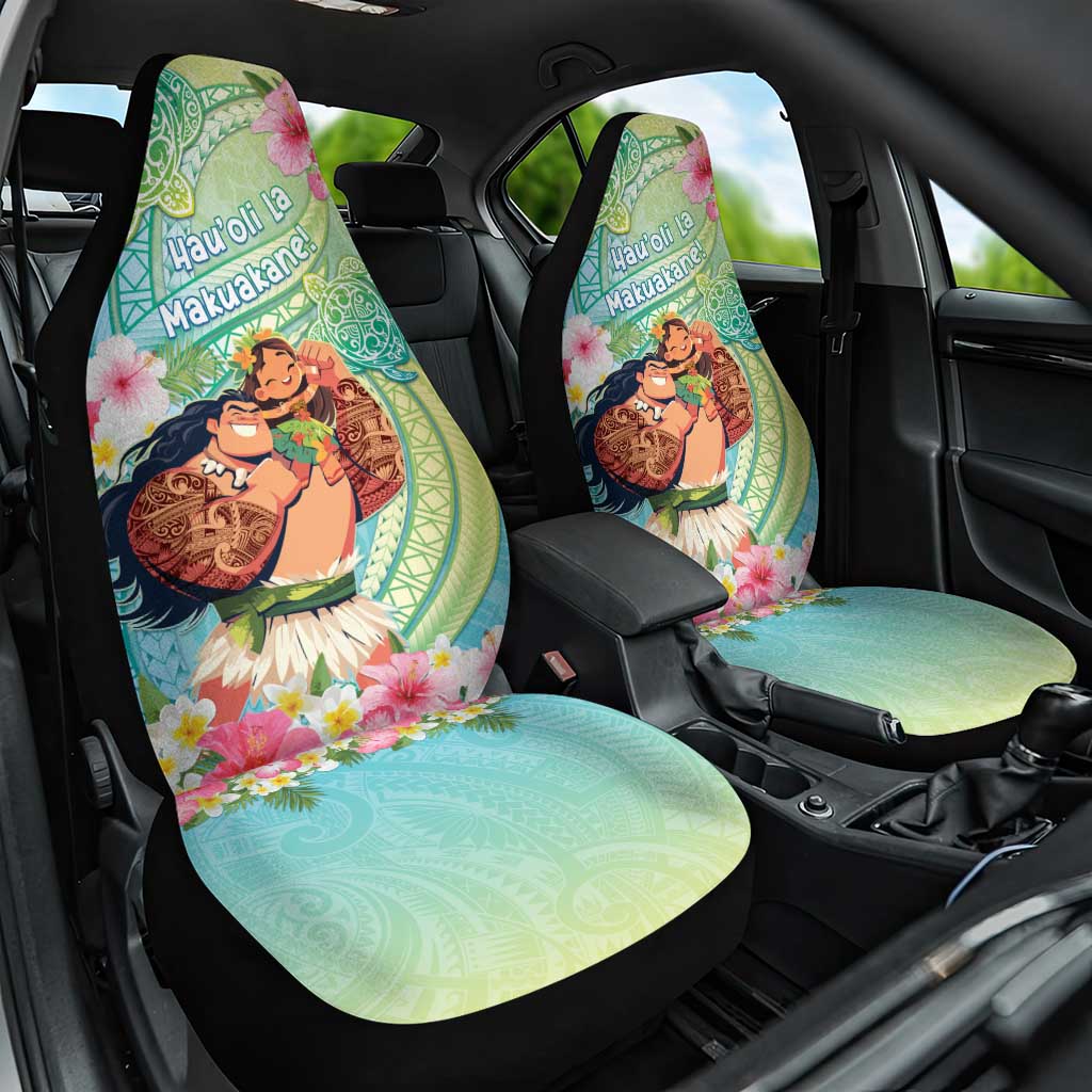 Hawaii Father's Day Car Seat Cover Happy Father And Child DT04 One Size Green - Polynesian Pride