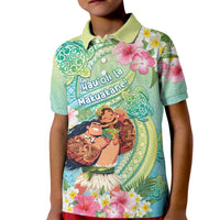 Personalised Hawaii Father's Day Kid Polo Shirt Happy Father And Child DT04 Kid Green - Polynesian Pride
