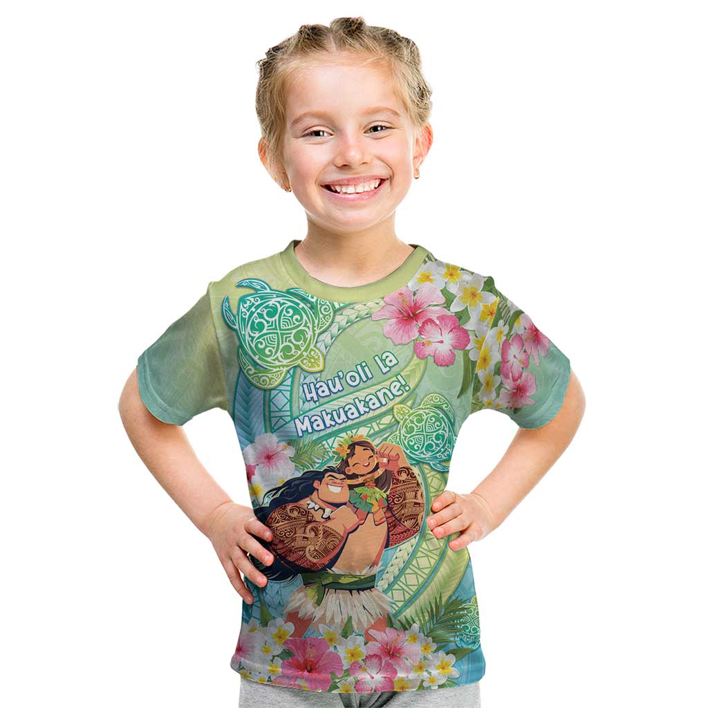 Personalised Hawaii Father's Day Kid T Shirt Happy Father And Child DT04 Green - Polynesian Pride